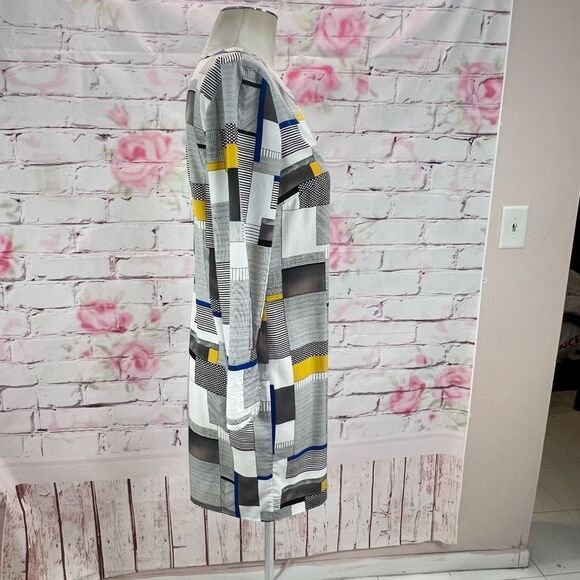 Armani exchange long sleeve lightweight geometric print shirt dress size small - Picture 5 of 11